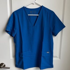 Figs Royal Blue V-Neck Scrub Top